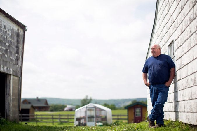 Image of  Don Crawford on his family's farm in Wallkill, N.Y.