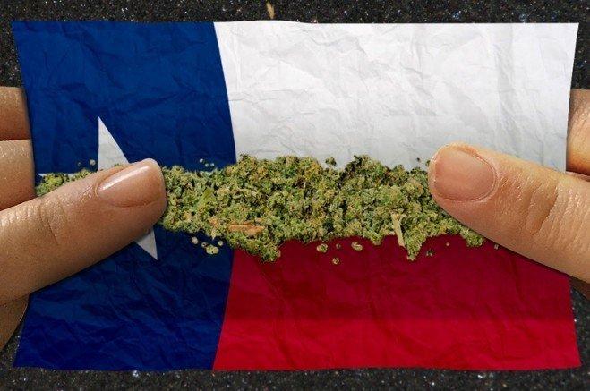 image of Texas state flag and cannabis/Graphic by Todd Wiseman