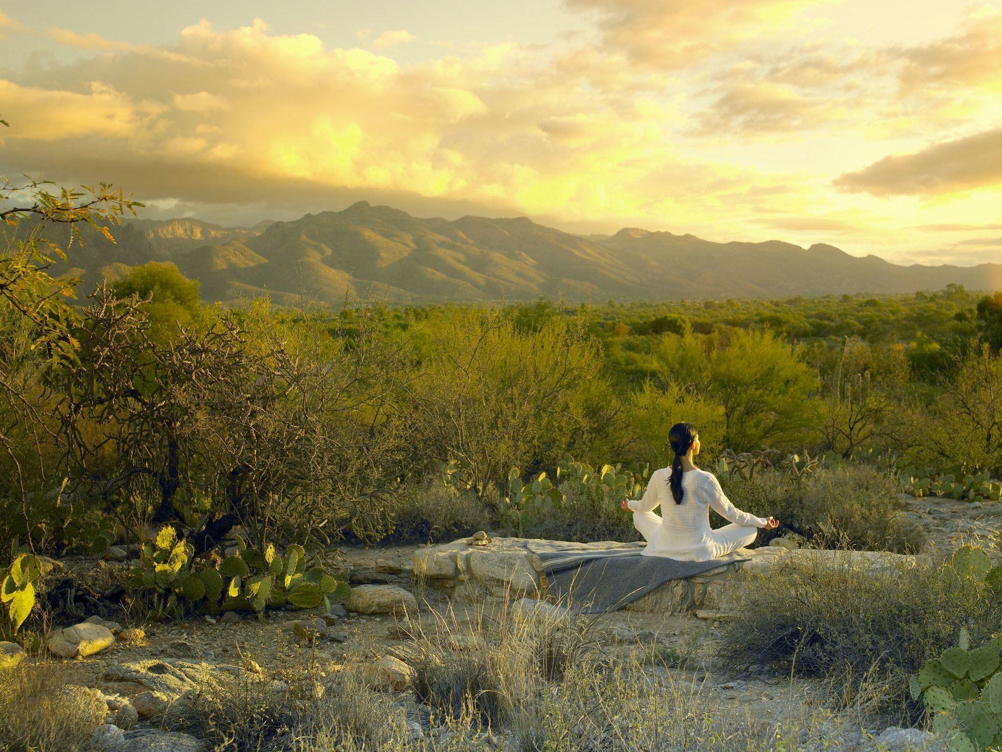 Image of lady meditating near Tucson AZ