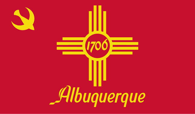 Albuquerque NM city flag. Image via Wikimedia Commons