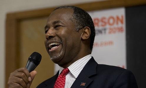 Republican presidential candidate Dr. Ben Carson speaks at a town hall on Wednesday in Panora, Iowa.  Image: Associated Press