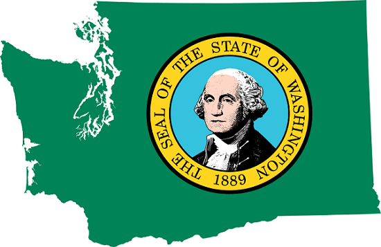 Flag Map of Washington State via Wikimedia Commons