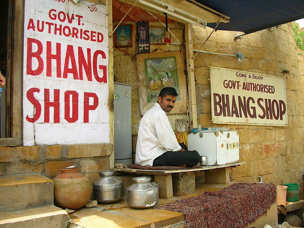 Cannabis has been used in India for centuries and it is only in the last 30 years that it has been banned. Image of an Indian marijuana shop