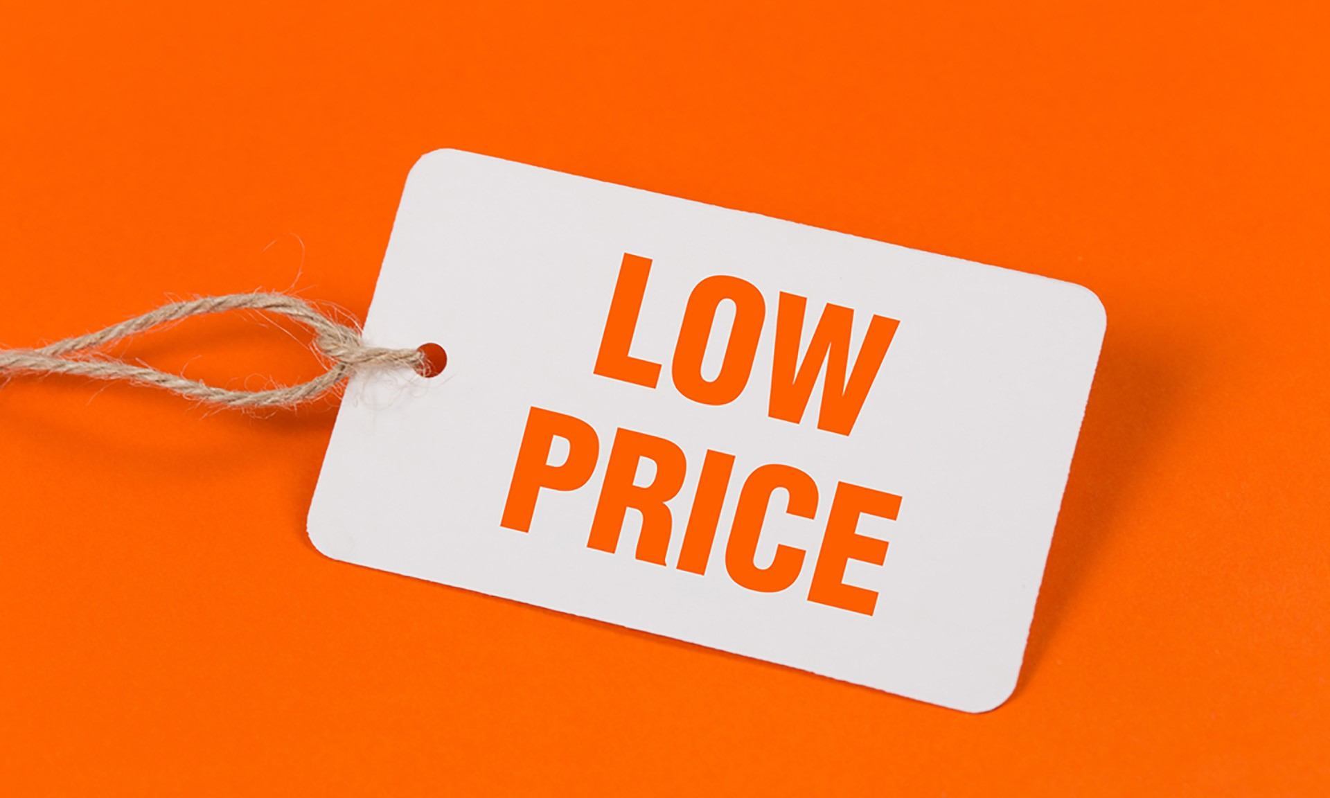 Image of a Low Price tag, representing retail cannabis price trends 
