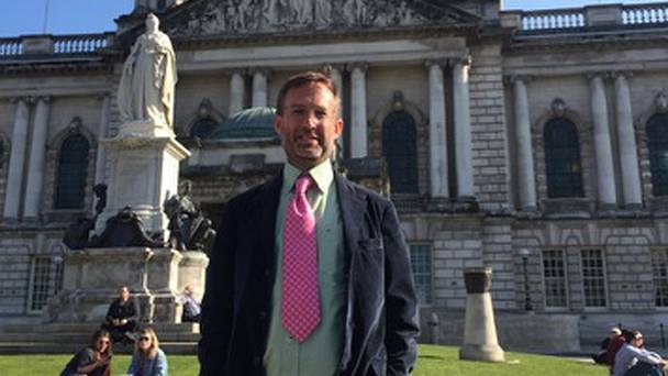 Paul Birch, co-founder of the Cannabis Is Safer Than Alcohol party (Cista), outside Belfast City Hall (Cista/PA) Image of Paul Birch of the Cista Party