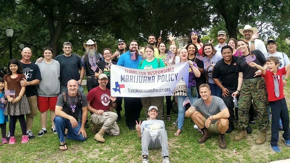Veterans and supporters finishing up the Veterans Day Parade in Austin Texas. Image: Texans for Responsible Marijuana Policy via Facebook