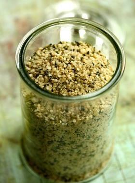 Image of jar filled with fresh hemp seeds