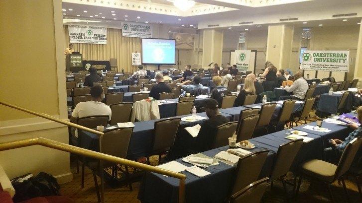 Image of Oaksterdam University holding a cannabis seminar for those interested in the product. (WTOP/Dennis Foley)